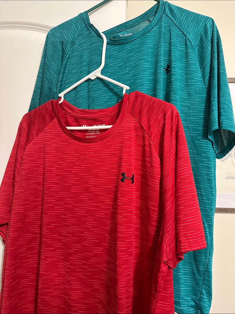 Under Armour Short Sleeve Performance Tees in Red and Teal
